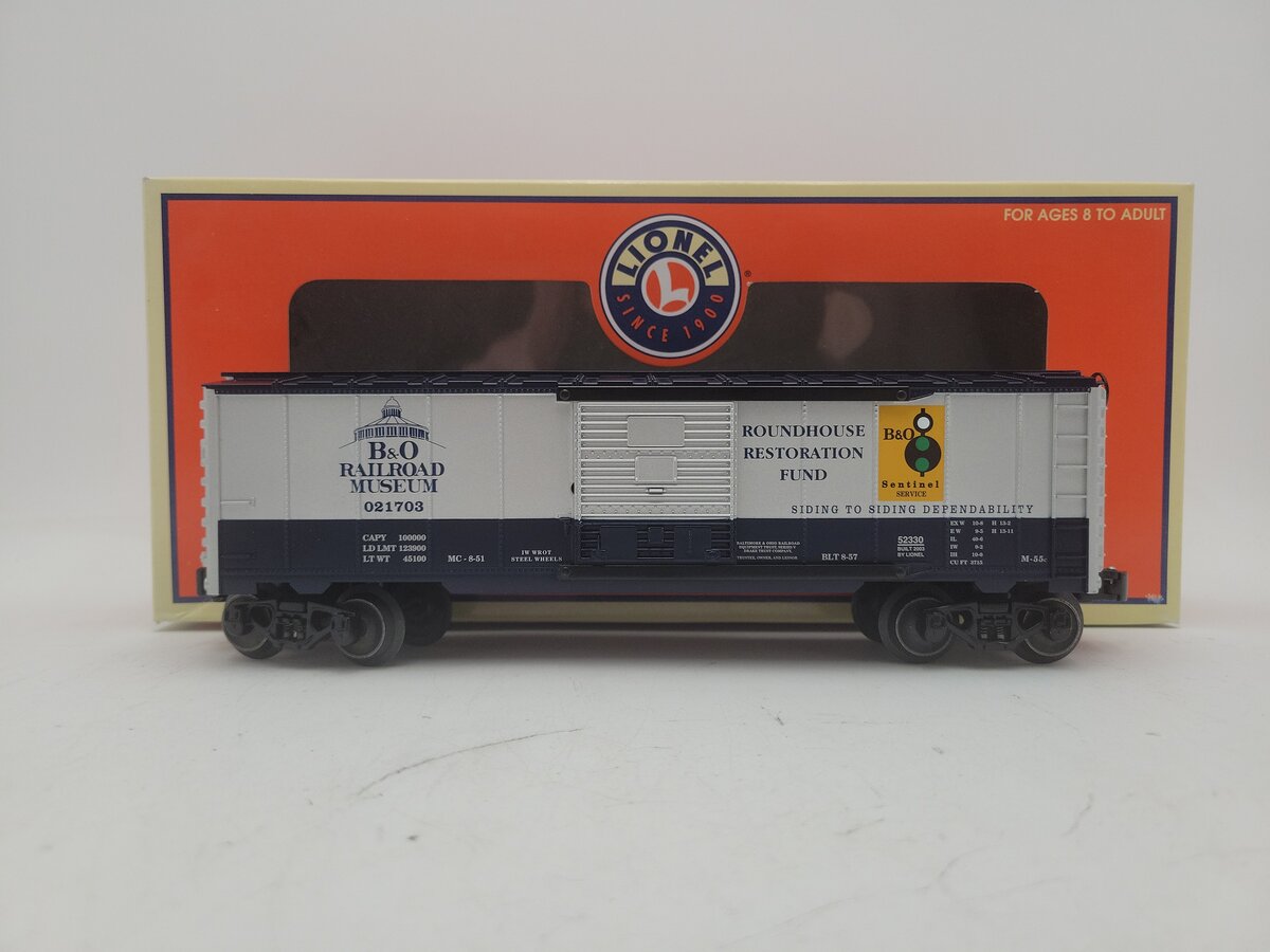 Lionel 6-52330 O Gauge Baltimore & Ohio Museum Fundraiser Boxcar #021703 LN/Box