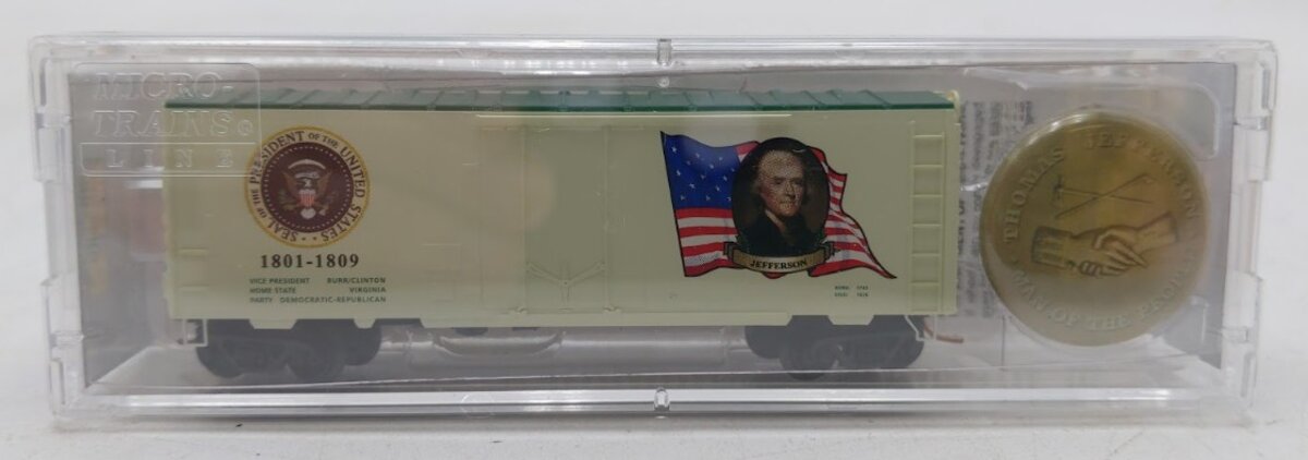 Micro-Trains 07400103 N Scale Thomas Jefferson 40' Plug Door Boxcar #1801-1809 LN/Box