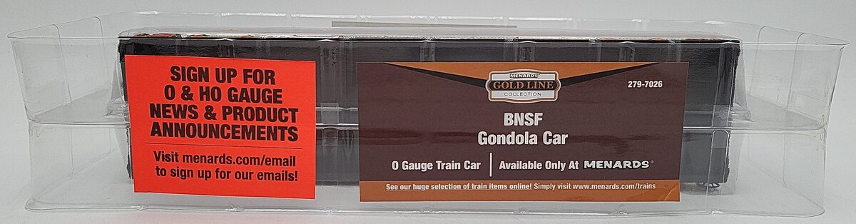 Menards 279-7026 O Gauge BNSF Gondola Car #7903 NIB