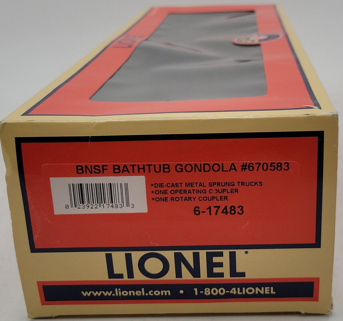 Lionel 6-17483 O Gauge BNSF Bathtub Gondola #670583 LN/Box