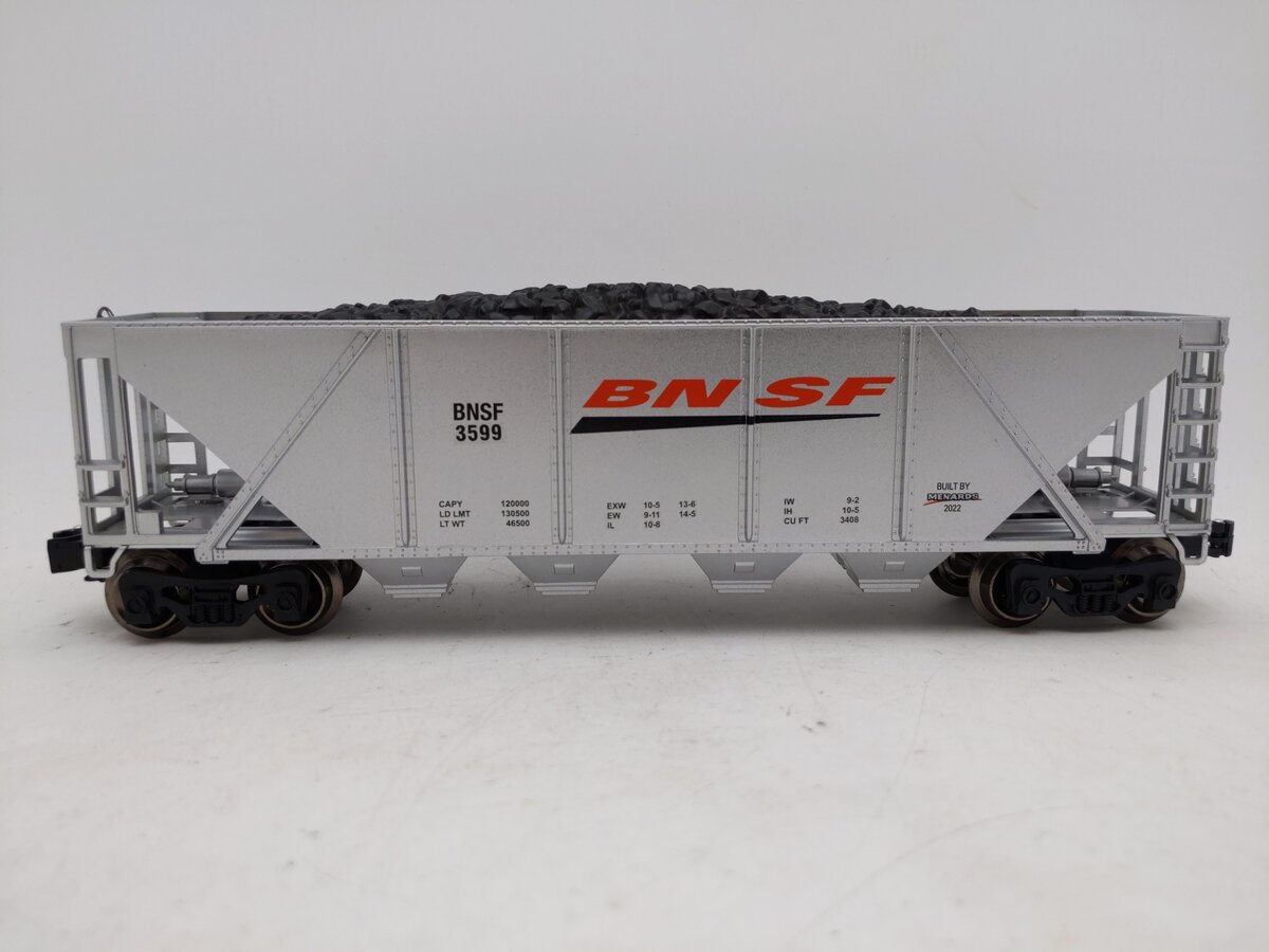 Menards 279-8944 O Gauge BNSF Coal Hopper Car #3599 EX/Box