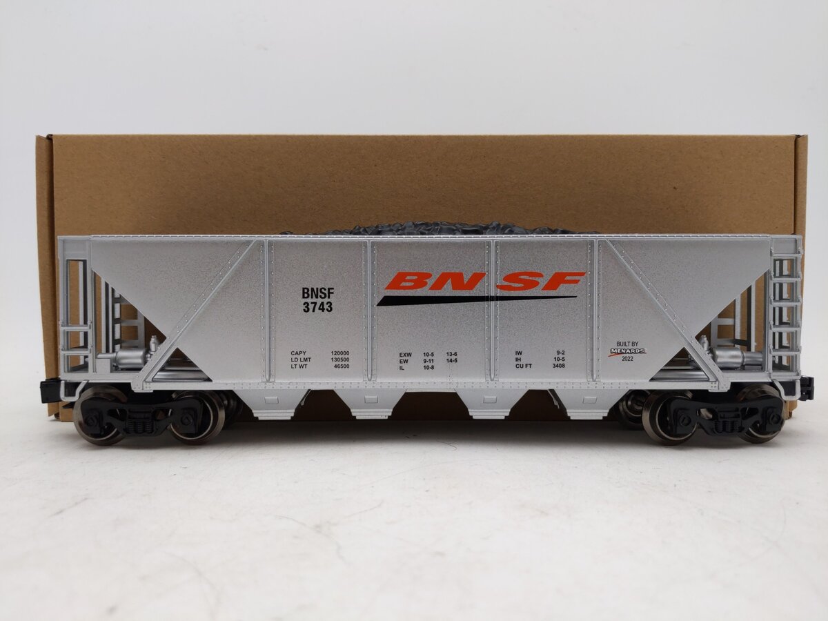 Menards 279-8944 O Gauge BNSF Coal Hopper Car #3743 LN/Box