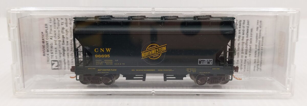 Micro-Trains 09252100 N Chicago North Western 2-Bay Covered Hopper #96695 LN/Box