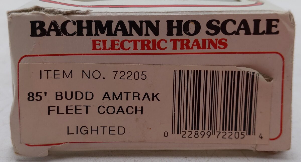 Bachmann 72205 HO Amfleet Lighted 85' Streamliner Coach EX/Box