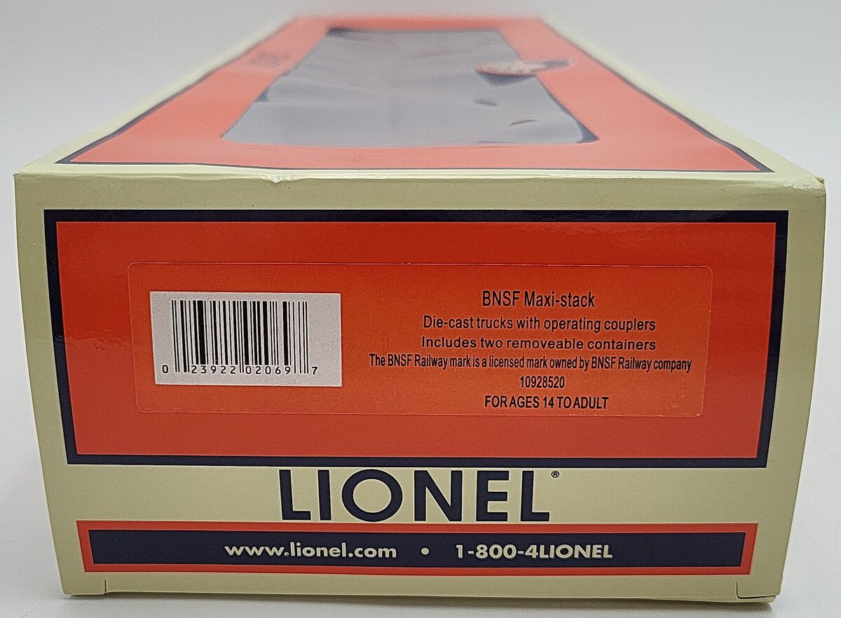 Lionel 10928520 O Burlington Northern Santa Fe Maxi Stack LN/Box