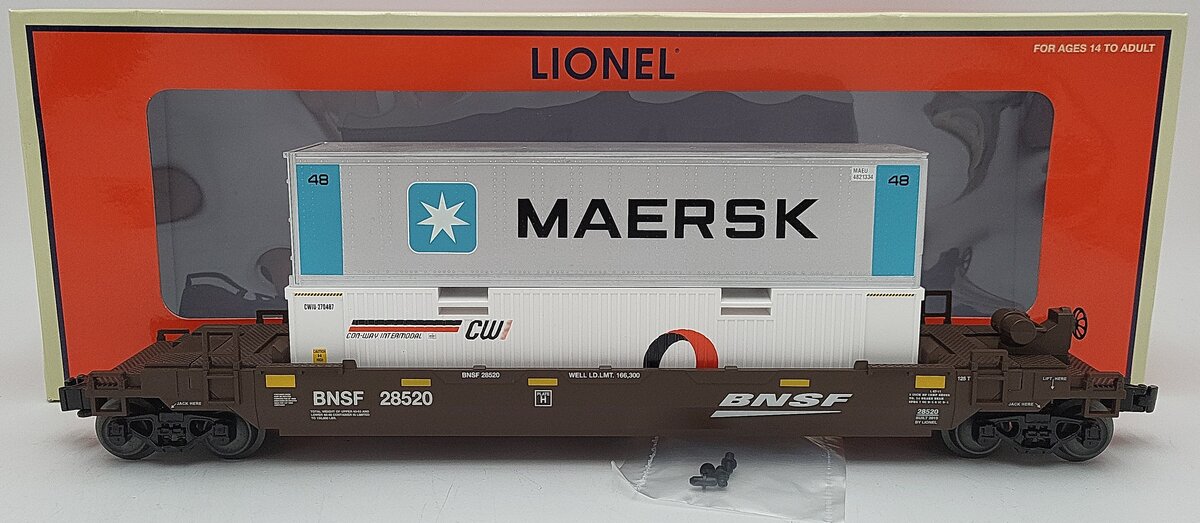 Lionel 10928520 O Burlington Northern Santa Fe Maxi Stack LN/Box