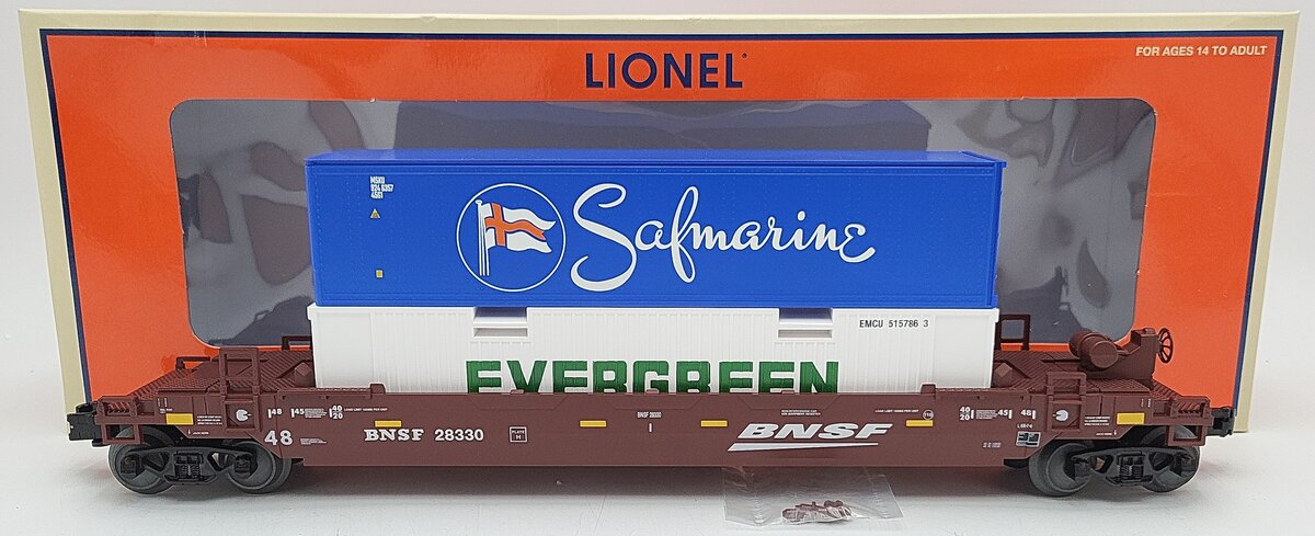 Lionel 2328330 O BNSF Maxi Stack with Container Load LN/Box
