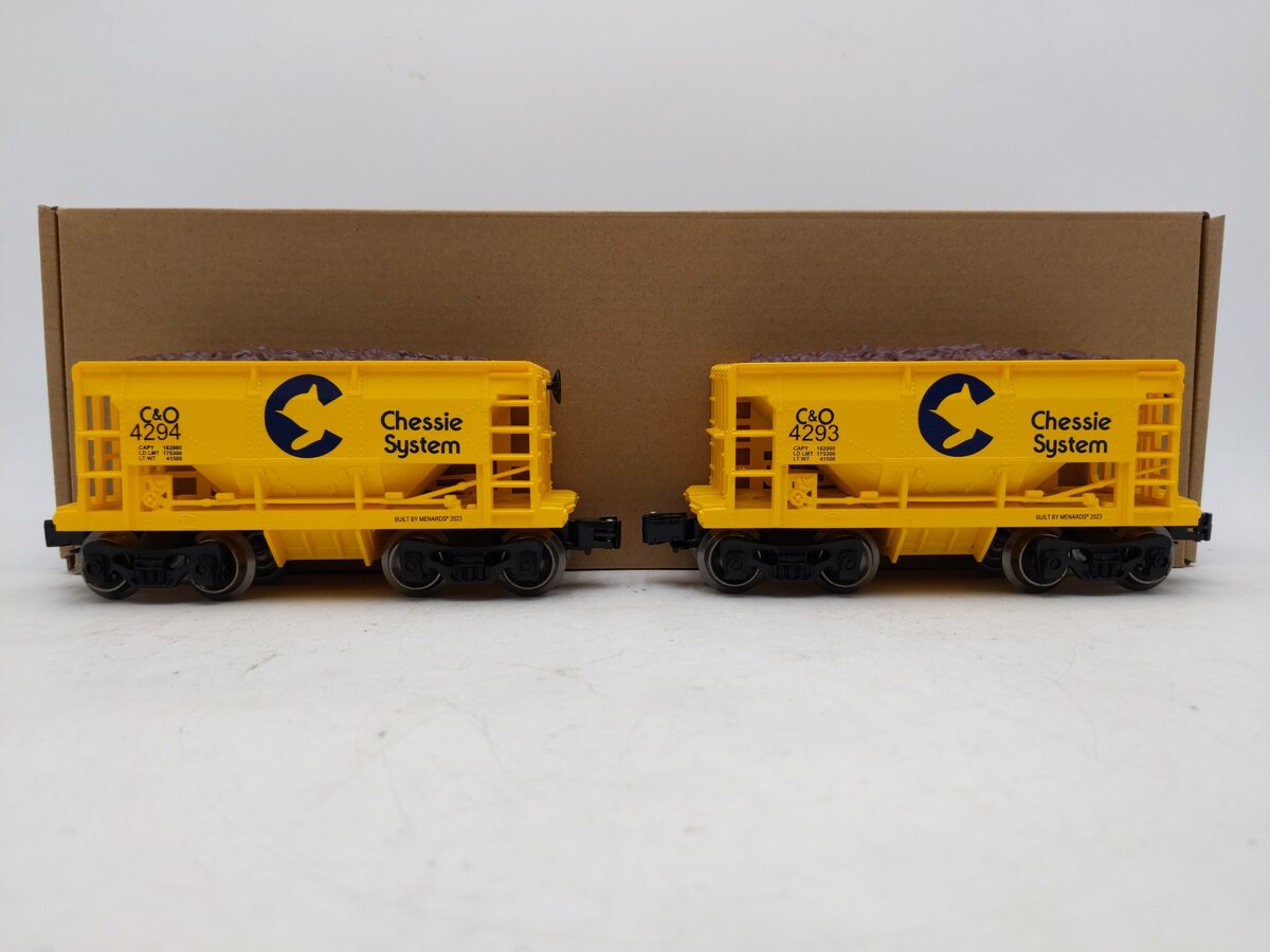 Menards 275-9159 O Chessie Ore Cars (2-Pack) #4293, #4294 LN/Box