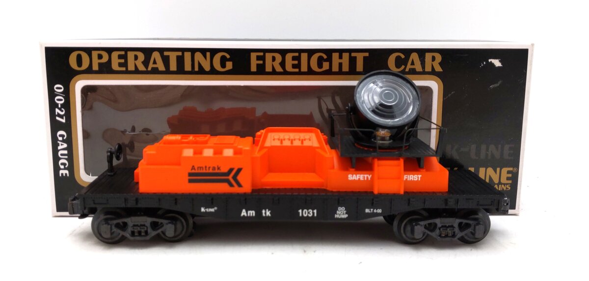K-Line K721-1031 O Modern Amtrak Search Light Flat Car #1031 LN/Box