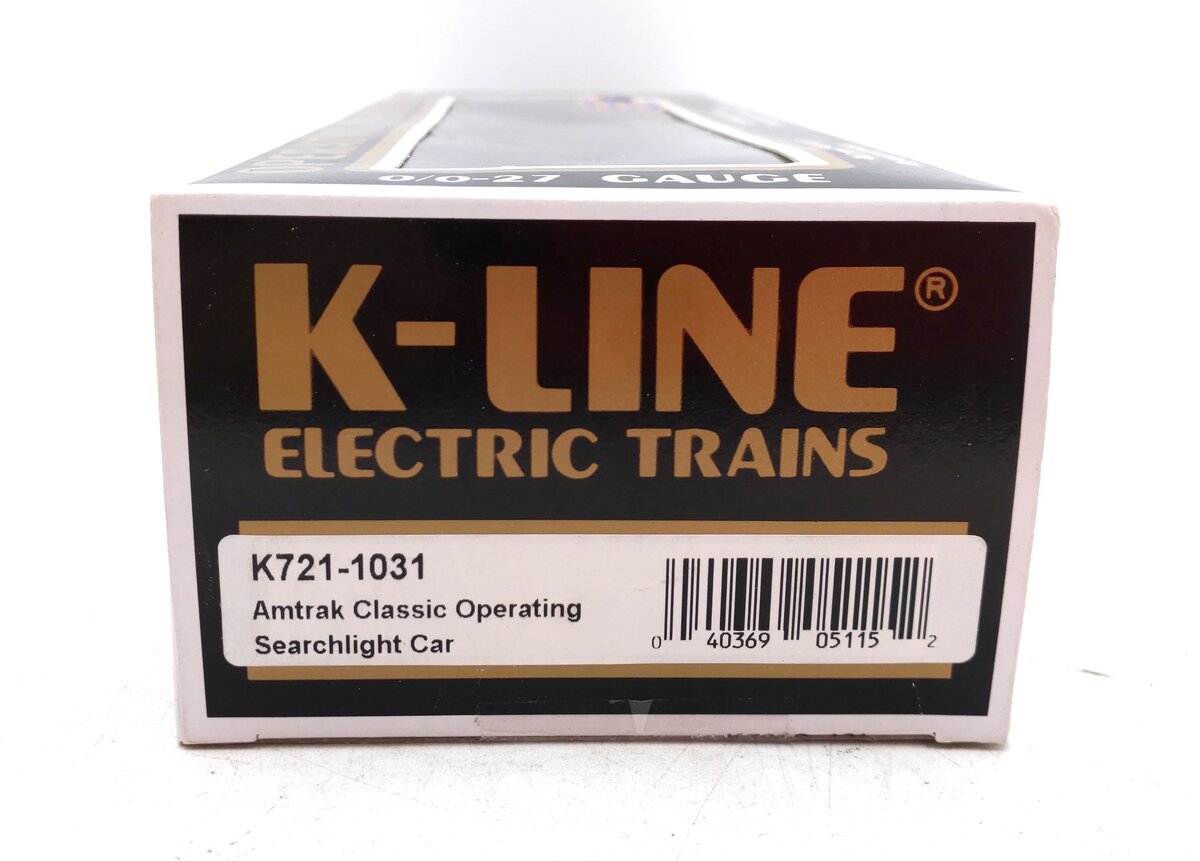 K-Line K721-1031 O Modern Amtrak Search Light Flat Car #1031 LN/Box