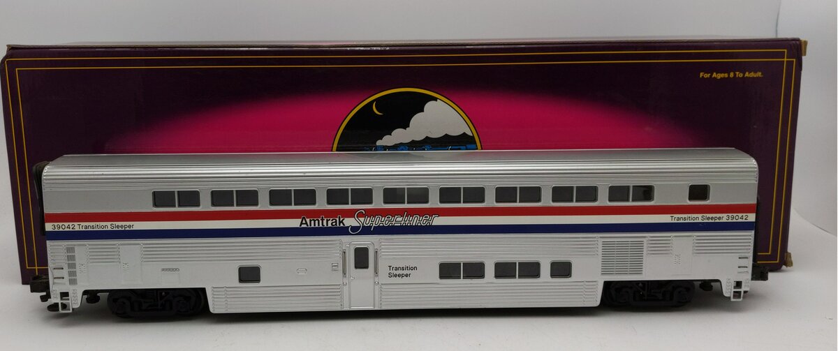 MTH 20-6540 O Gauge Amtrak Superliner Transitional Sleeper #39042 LN/Box