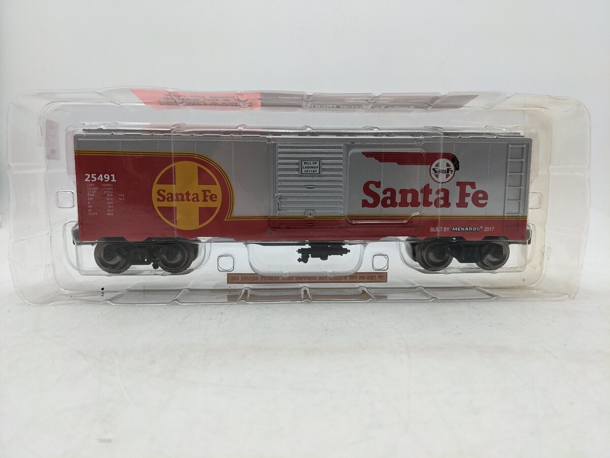 Menards 279-2654 O Gauge Atchison Topeka Santa Fe (ATSF) Boxcar #25491 NIB
