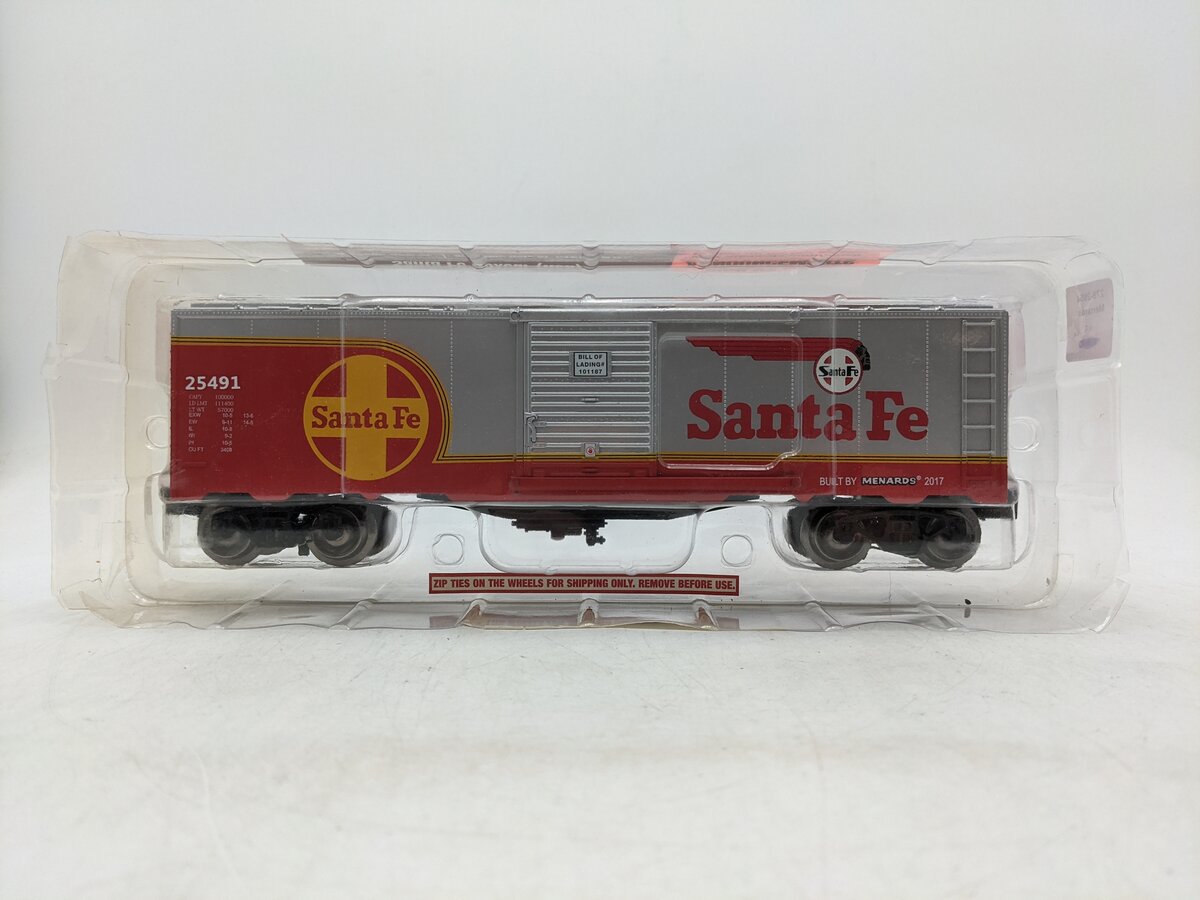 Menards 279-2654 O Gauge Atchison Topeka Santa Fe (ATSF) Boxcar #25491 NIB
