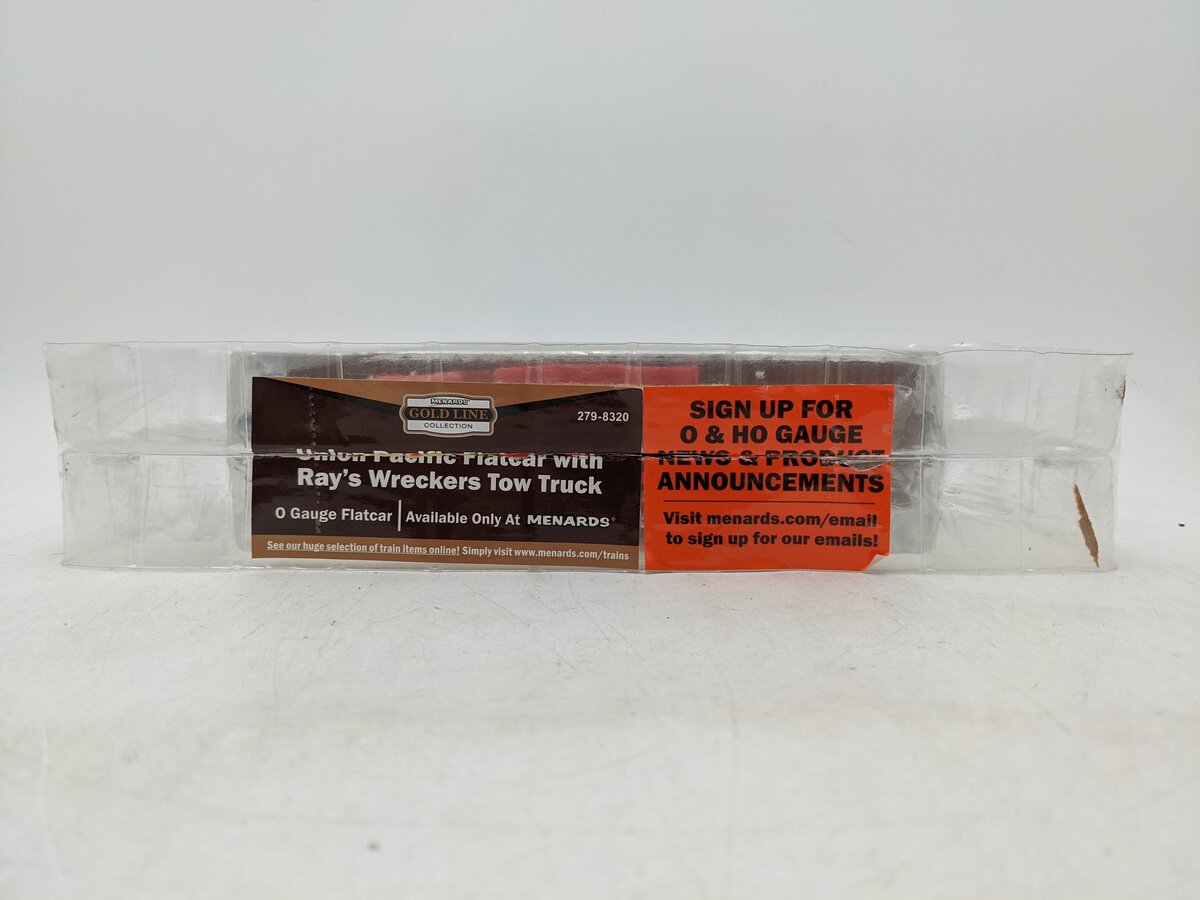 Menards 279-8320 O Gauge Union Pacific Flat Car w/ Wrecker Load #11280 NIB