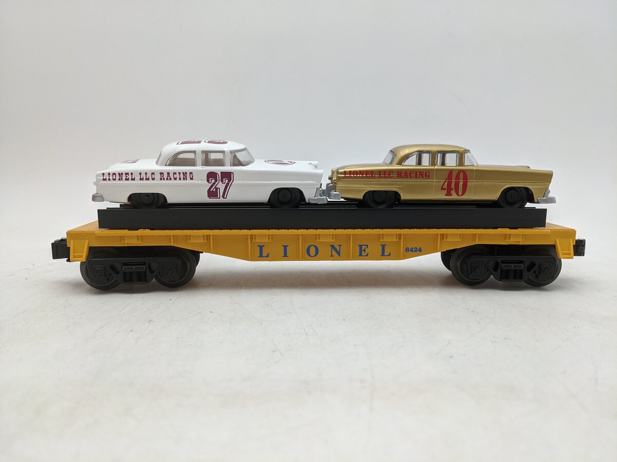 Lionel 6-19423 O Gauge Lionel Circle-L Racing Flatcar with Stock Car Load #6424 EX/Box