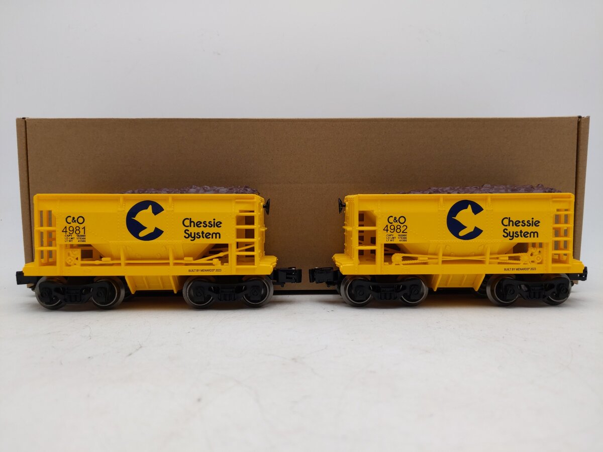 Menards 275-9159 O Chessie Ore Cars (2-Pack) #4981, #4982 LN/Box