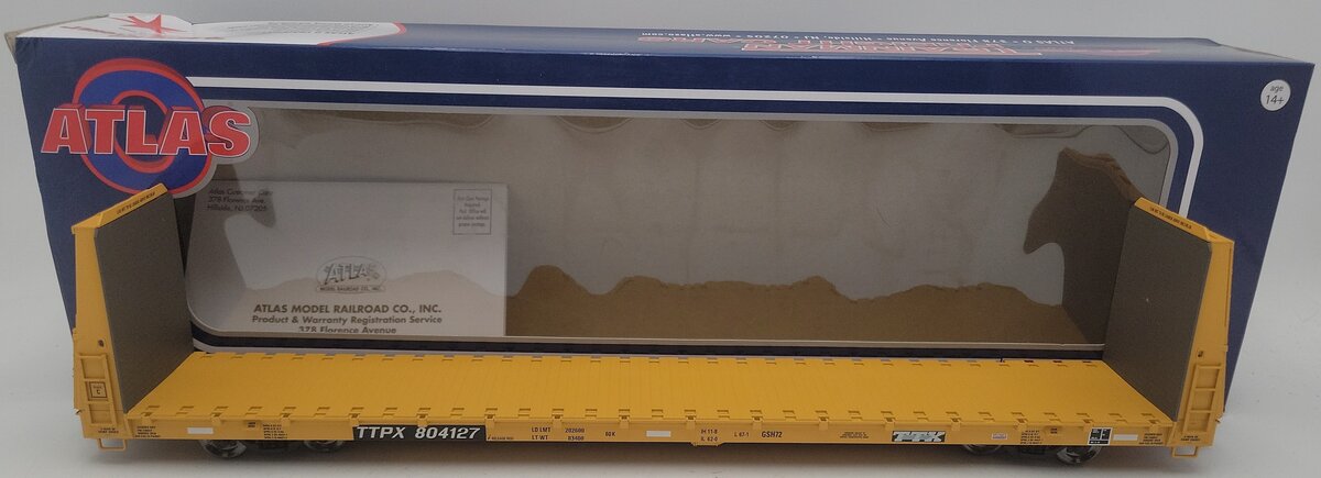 Atlas 2002664-4 O TTX Bulkhead Flat Car #804127 (2-Rail) EX/Box