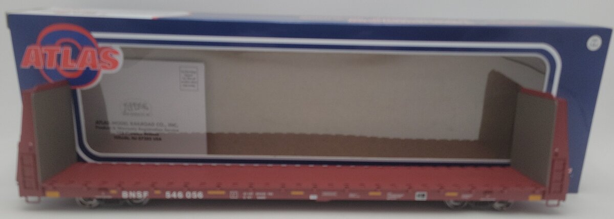 Atlas 2001751-4 O Scale BNSF Bulkhead Flat Car #546056 (2-Rail) EX/Box