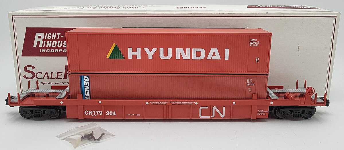Right-of-Way 179204 CN Flatcar w/Containers EX/Box