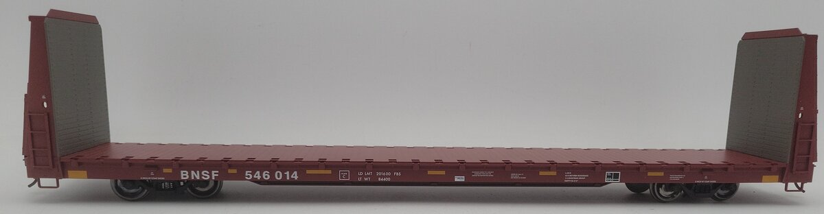 Atlas 2001751-3 O Scale BNSF 62` Bulkhead Flat Car #546014 (2-Rail) LN/Box