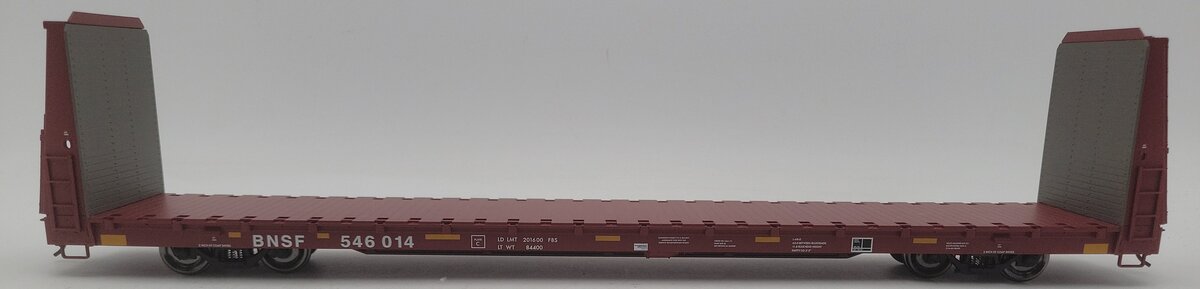 Atlas 2001751-3 O Scale BNSF 62` Bulkhead Flat Car #546014 (2-Rail) LN/Box