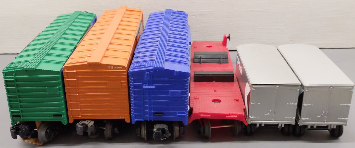 Lionel & Williams O Assorted Freight Cars 6-7605, 3400, 6-19149, 6-19915 [4] VG/Box