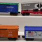 Lionel & Williams O Assorted Freight Cars 6-7605, 3400, 6-19149, 6-19915 [4] VG/Box