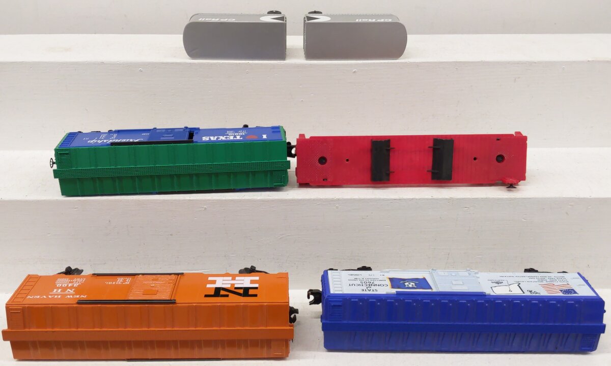 Lionel & Williams O Assorted Freight Cars 6-7605, 3400, 6-19149, 6-19915 [4] VG/Box