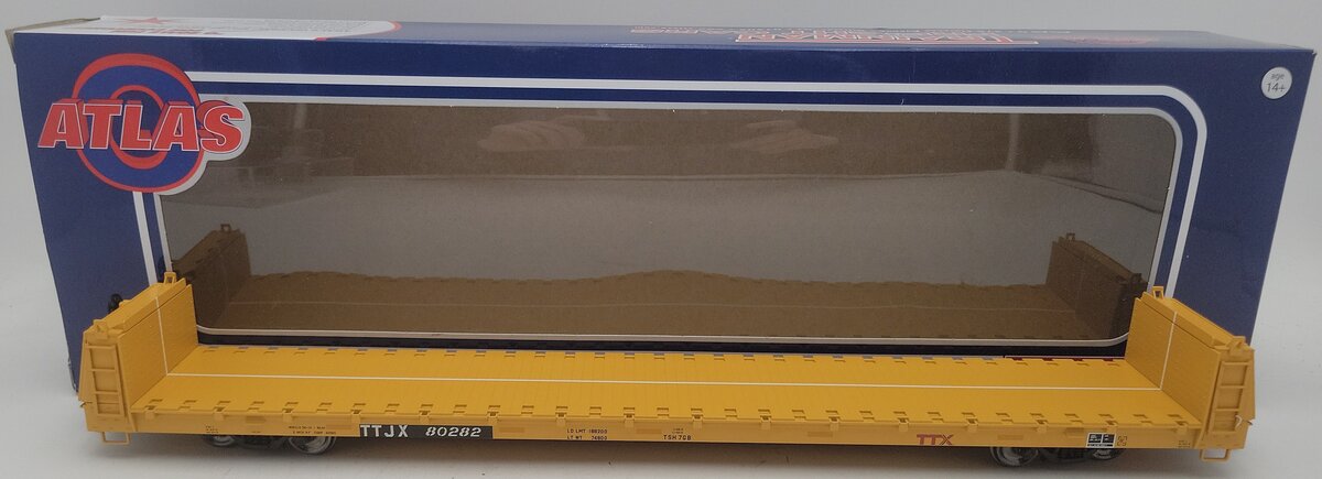 Atlas 2002673-1 O Gauge TTX Short Bulkhead Flat Car #80282 (2-Rail) EX/Box