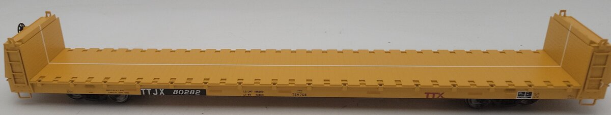 Atlas 2002673-1 O Gauge TTX Short Bulkhead Flat Car #80282 (2-Rail) EX/Box