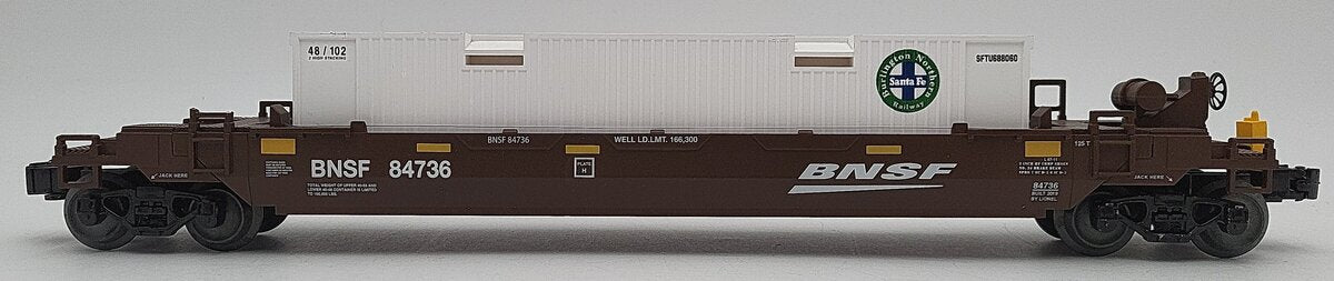 Lionel 6-84732F O Scale BNSF Flatcar Maxi Stack #84736 EX