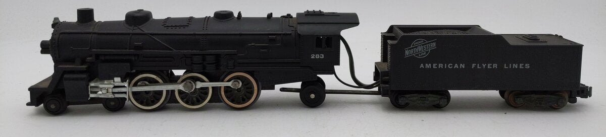 American Flyer 283 S Vintage C&NW 4-6-2 Pacific Steam Locomotive & Tender EX