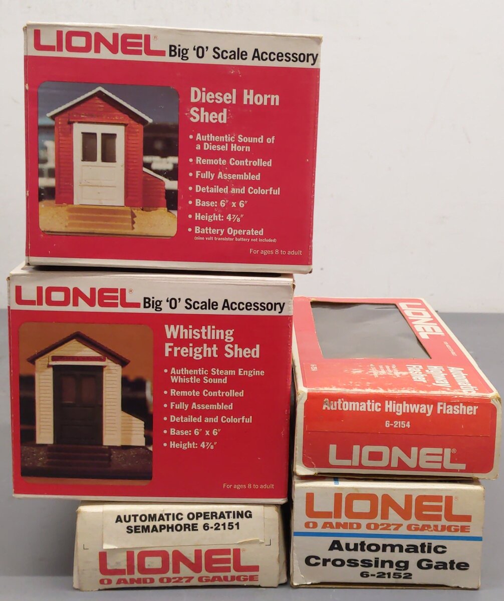 Lionel O Assorted Track Accessories 6-2127, 6-2126, 6-2154, 6-2151, 6-2152 [5]/Box
