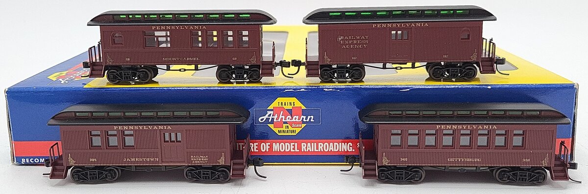 Athearn 11024 N Pennsylvania Old Time Overton Passenger Set (4) EX/Box