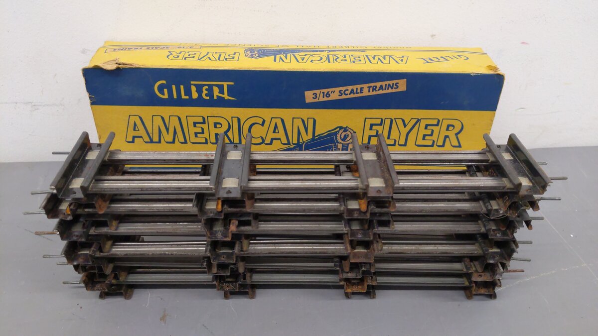 American Flyer 700 Vintage S Straight Track Sections (12) VG/Box