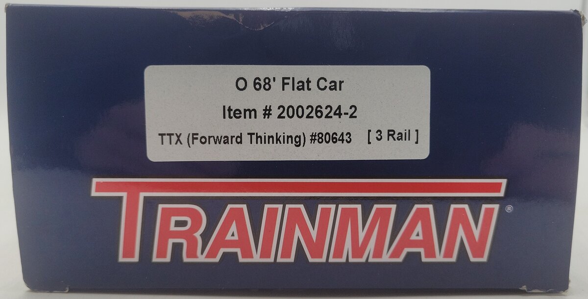 Atlas 2002624-2 O Gauge TTX 68' Flat Car #80643 (3 Rail) EX/Box