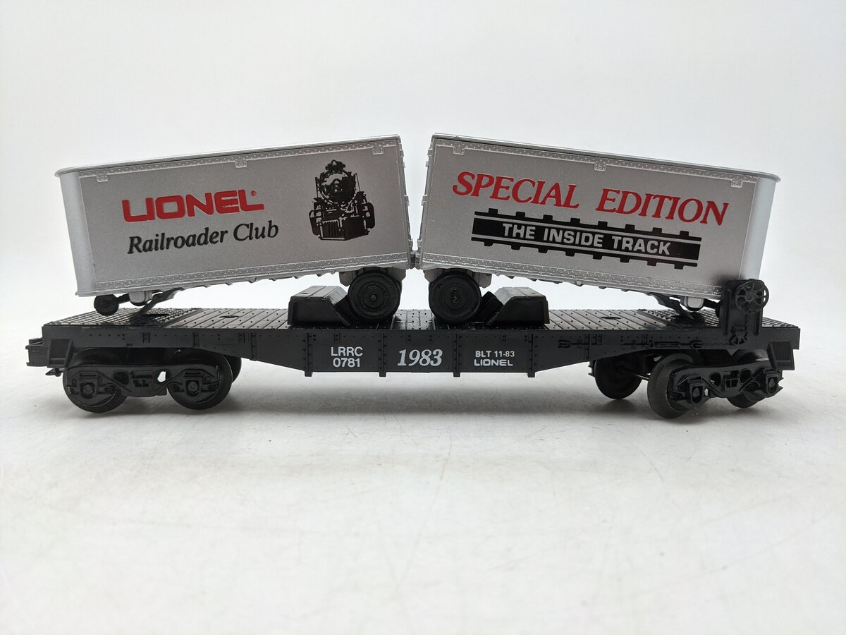 Lionel 6-0781 O Gauge LRRC Flatcar with 2 Vans EX