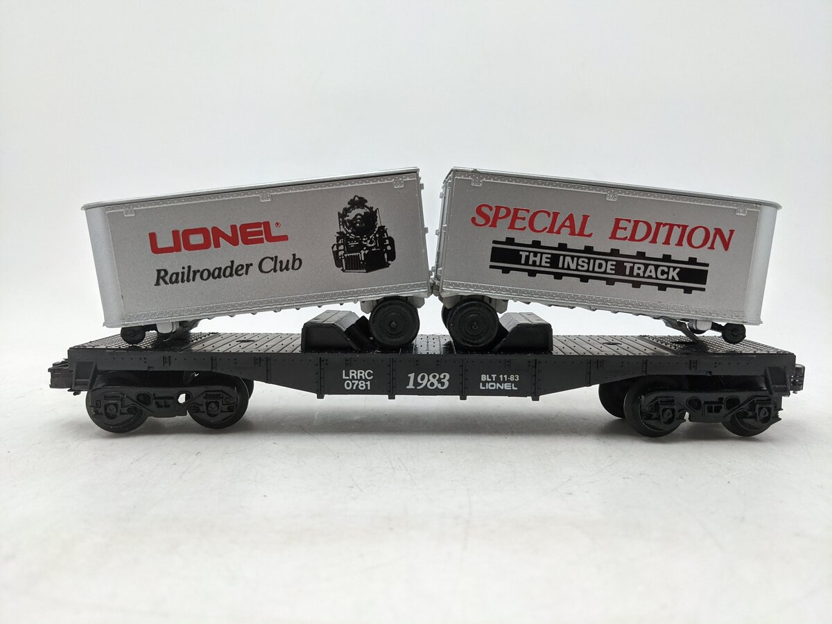 Lionel 6-0781 O Gauge LRRC Flatcar with 2 Vans EX