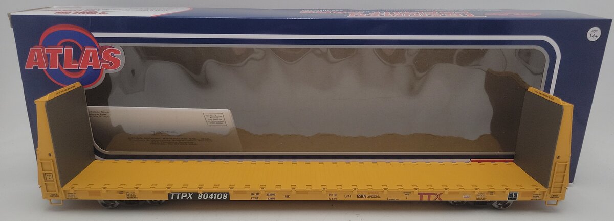 Atlas 2002672-1 O Scale TTX Bulkhead Flat Car #804108 (2 Rail) EX/Box