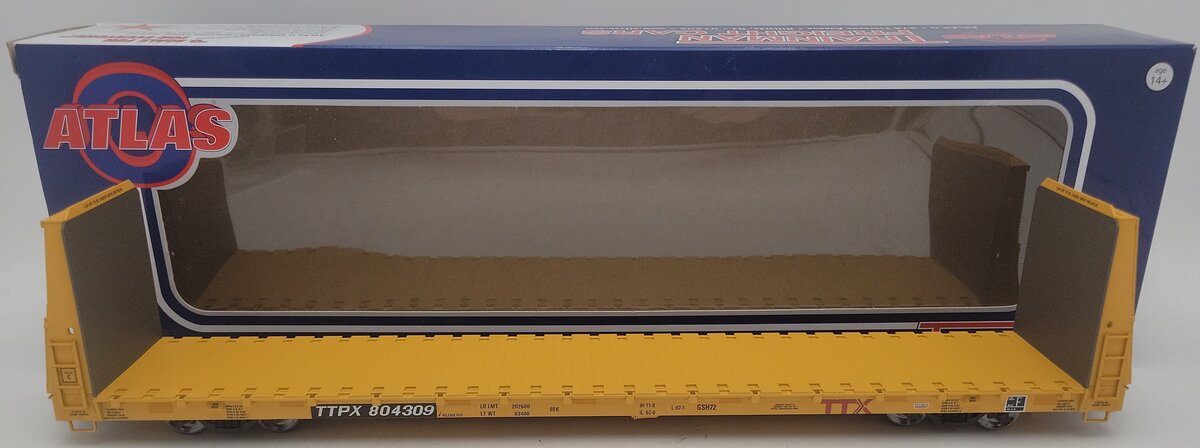 Atlas 2002672-2 O Scale TTX Bulkhead Flat Car #804309 (2 Rail) EX/Box