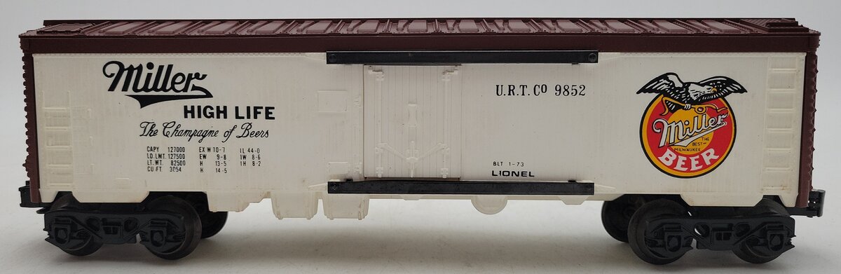 Lionel 6-9852 O Gauge Miller Beer Billboard Reefer Car VG/Box