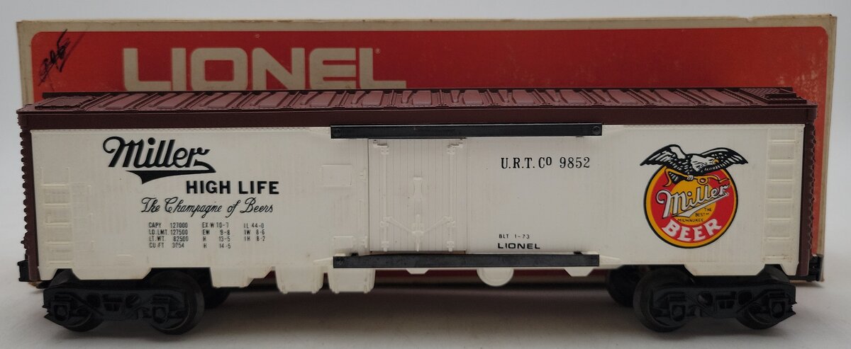 Lionel 6-9852 O Gauge Miller Beer Billboard Reefer Car VG/Box