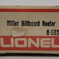 Lionel 6-9852 O Gauge Miller Beer Billboard Reefer Car VG/Box