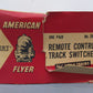 American Flyer 26742 Vintage S LH & RH Remote Switch Turnout Pair VG/Box