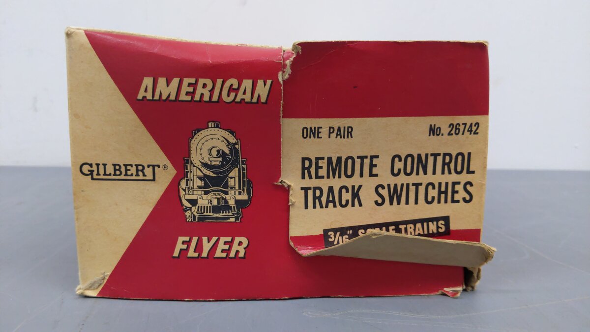 American Flyer 26742 Vintage S LH & RH Remote Switch Turnout Pair VG/Box