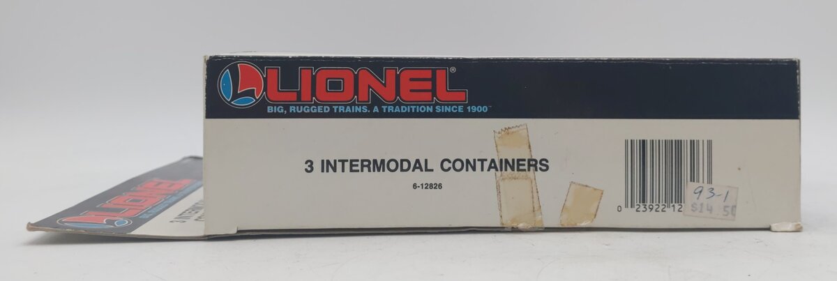 Lionel 6-12826 O CSX/Great Northern/New York Central Intermodal 3-Container Pack LN/Box