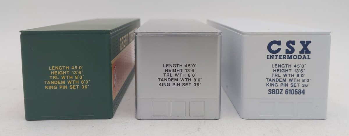 Lionel 6-12826 O CSX/Great Northern/New York Central Intermodal 3-Container Pack LN/Box