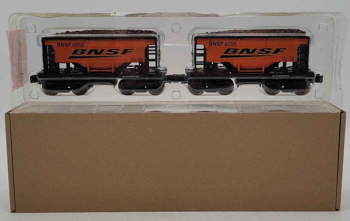 Menards 275-9351 O Gauge BNSF Ore Cars (2 Pack) #4096,4095 NIB