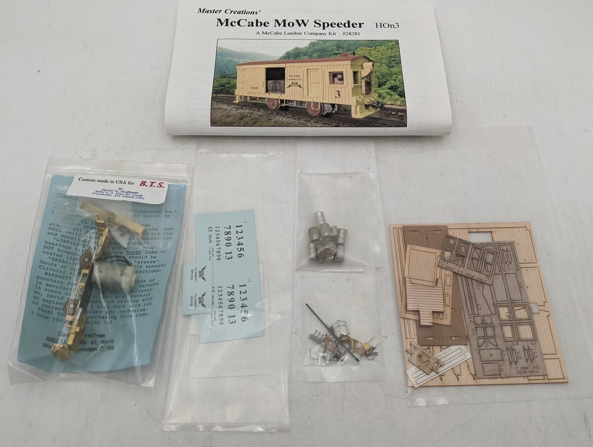 B.T.S. 28281-042 HOn3 McCabe MoW Speeder Kit NIB