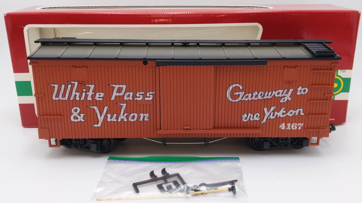LGB 4167 G Scale White Pass & Yukon Wood Boxcar LN/Box